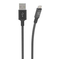 Scosche Industries Strikeline Lightning Male to USB 2.0 (Type-A) Male Apple Premium MFi Certified Braided Charge/ Sync Cable 10 ft - Black