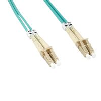 Micro Connectors OM3 LC/LC 10G Multi-Mode Fiber Cable 3.3 ft. - Aqua