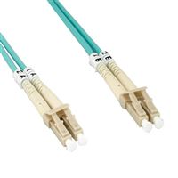 Micro Connectors OM3 LC/LC 10G Multi-Mode Fiber Cable 9.8 ft. - Aqua