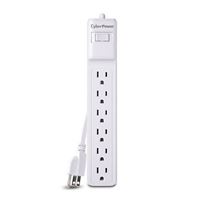 CyberPower Systems B615 Essential 1500 Joules 6-Outlet Surge Protector w/ 15 ft. Cord - White