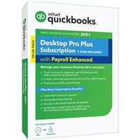 Intuit QuickBooks Desktop Pro Plus w/ Enhanced Payroll 2021 1-Year Subscription