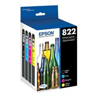 Epson T822, Color Standard-Capacity Ink Cartridges, C/M/Y/K 4-Pack T822120-BCS