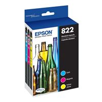 Epson T822, Color Standard-Capacity Ink Cartridges, C/M/Y 3-Pack T822520-S