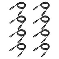 Neewer DMX Stage Light Cable Wires w/ 3 Pin Signal XLR Male to Female Connection 6.5 ft. 8-Pack - Black
