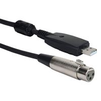 QVS USB 2.0 (Type-A) Male to XLR Female Digital Audio Cable 10 ft. - Black