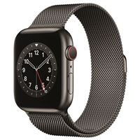 Apple Watch Series 6 GPS/ Cellular 44mm Graphite Stainless Steel Smartwatch - Graphite Milanese Loop