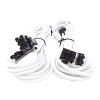 Micro Connectors 2-Pack Premium Sleeved 8 (6+2) Pin PCI-e GPU Power Extension Cable White - 45cm (1.5ft)