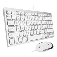 MacAlly Mini Keyboard and Mouse Combo for Mac and PC - Save Space and Enhance Workflow - Aluminum Compact Keyboard with 78 Slim Keys and (Quiet Click) Silent Mouse - Sleek USB Keyboard and Mouse Wired