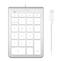 MacAlly Wired USB C Numeric Keypad Keyboard for Type C Laptop, Apple Mac iMac MacBook Pro/Air, Windows PC, or Desktop Computer with 5 Foot Cable & 22 Key Slim Number Pad Numerical Numpad - Silver