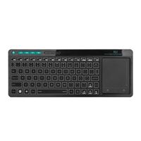 Teclado y mouse inalámbricos 2.4G Touchpad con control remoto con puntero  láser, para Windows/Android/Google/Smart TV/HTPC/IPTV/Mac OS/Linux Negro