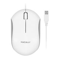 MacAlly White 3 Button Optical USB Wired Mouse for Mac and PC