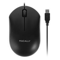 MacAlly Black 3 Button Optical USB Wired Mouse for Mac and PC