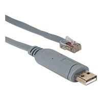 QVS USB Type-A Male to RJ45 Male Cisco RS232 Serial Rollover 10 ft. Cable