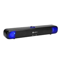 Accessory Power GOgroove Computer Speaker LED Soundbar - SonaVERSE SENSE USB Powered LED Speaker for Desktop and Laptop with Colorful Mood Light Cycle, Stereo Drivers, Headphone and Microphone Ports, Wired AUX Input