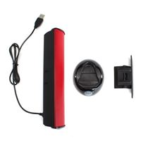 Accessory Power GOgroove SonaVERSE USB Speakers for Laptop Computer - USB Powered Mini Sound Bar with Clip-On Portable External Speaker Design for Monitor, One Cable for Digital Audio Input and Power (Red)