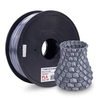 Inland 1.75mm Gray Silk PLA 3D Printer Filament - 1kg Spool (2.2 lbs)