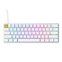 Glorious PC Gaming Race GMMK Modular Mechanical Gaming Keyboard - 60% Compact Size (61 Key) - RGB LED Backlit, Brown Switches, Hot Swap Switches (White) (GLO-GMMK-COM-BR)
