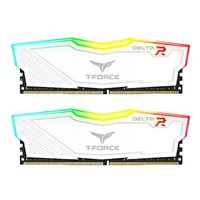 TeamGroup T-FORCE Delta RGB 64GB (2 x 32GB) DDR4-3200 PC4-25600 CL16 Dual Channel Desktop Memory Kit TF4D464G3200HC1 - White