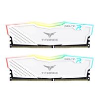 TeamGroup T-FORCE Delta RGB 16GB (2 x 8GB) DDR4-3600 PC4-28800 CL18 Dual Channel Desktop Memory Kit TF4D416G3600HC1 - White