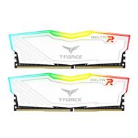 TeamGroup T-FORCE Delta RGB 32GB (2 x 16GB) DDR4-3600 PC4-28800 CL18 Dual Channel Desktop Memory Kit TF4D432G3600HC1 - White