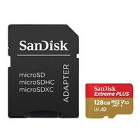 SanDisk 128GB Extreme Plus microSDXC 10 / U3 / V30 / A2 Flash Memory Card with Adapter
