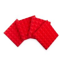 Gator Frameworks 12&quot; x 12&quot; Thick Acoustic Foam Pyramid Panels 4 Pack - Red Color