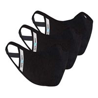 Safe+Mate Washable & Reusable Adult L/XL Cloth Face Mask w/ Filter 3 Pack - Black