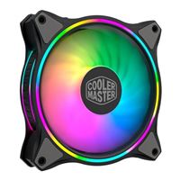 Cooler Master MasterFan MF140 Halo Duo-Ring ARGB Lighting, 24 Independently LEDs, 140mm PWM Static Pressure Fan, Absorbing Pads for Computer Case & Liquid Radiator