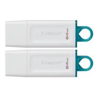 Kingston 64GB DataTraveler Exodia SuperSpeed+ USB 3.2 (Gen 1) Flash Drive (2 Pack) - White