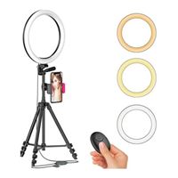 Digipower 12 Inch LED Ring Light with Tripod Light Stand and Phone Holder
