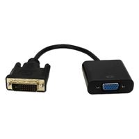 QVS DVI-D Male to VGA Female Adapter Cable - Black