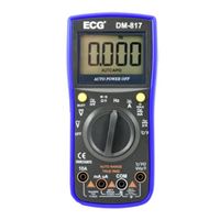 NTE Electronics ECG Digital Multimeter, True RMS, 3-5/6 Digit 9 Function with Dathold and Backlight. Incl:Test Leads/Battery/Case