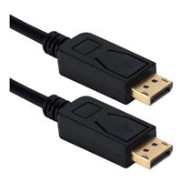 QVS DisplayPort 2.0 UltraHD 16K Cable with Latches 10 ft - Black