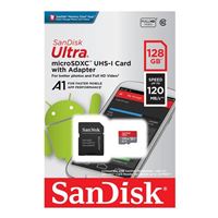 SanDisk 128GB Ultra microSDXC Class 10 / UHS-1 / A1 Flash Memory Card with Adapter
