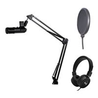 CAD Audio PodMaster D USB Condenser Microphone Suite With Monitor Headphones and Microphone Boom Arm