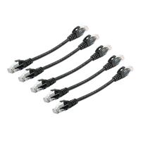 Inland 6 in. CAT 6 UTP High Performance Snagless Ethernet Cables 5 Pack - Black