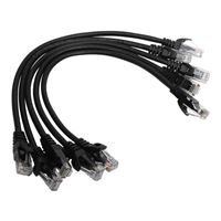 Inland 1 Ft. CAT 6 Snagless, Cross UTP, Bare Copper Ethernet Cables 5-Pack - Black