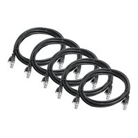 Inland 3 Ft. CAT 6 Bare Copper, Cross UTP, Snagless Ethernet Cables 5-Pack - Black