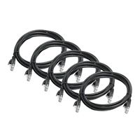 Inland 7 Ft. CAT 6 Snagless, Cross UTP, Bare Copper Ethernet Cables 5-Pack - Black