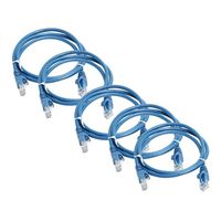 Inland 7 Ft. CAT 6 Snagless, Cross UTP, Bare Copper Ethernet Cables 5-Pack - Blue