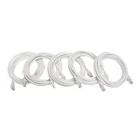 Inland 14 Ft. CAT 6 Stranded UTP, Bare Copper Conductor, Snagless Ethernet Cables 5-Pack - White