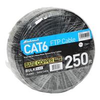 Inland 250 Ft. CAT 6 Bare Copper, Snagless Bulk Ethernet Cable - Black