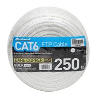Inland 250 Ft. CAT 6 Bare Copper, Snagless Bulk Ethernet Cable - White