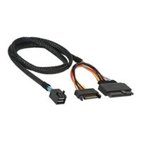 Micro Connectors 12G U.2 Cable (HD Mini SAS SFF-8643 to U.2 SFF-8639) w/SATA Power