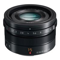 Panasonic H-X015 LUMIX G Leica DG SUMMILUX Lens, 15MM, F/1.7 ASPH, Professional MIRRORLESS Micro Four Thirds - Black