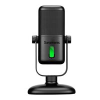 Saramonic SR-MV2000 Large Diaphragm USB Studio Microphone with Magnetic Tabletop Stand, Headphone Out and Multi-Color LED