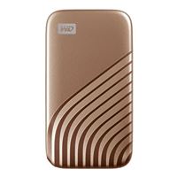 WD 1TB My Passport SSD External Portable Solid State Drive, Up to 1,050 MB/s, USB 3.2 Gen-2 and USB-C Compatible - Gold