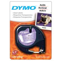 Dymo 16952 Letra Tag Clear Plastic Labels