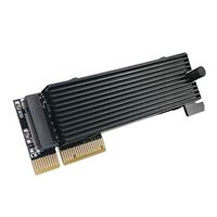 Micro Connectors Low-Profile M.2 NVMe SSD to PCIe 4.0 Adapter with Heat Sink for 1U