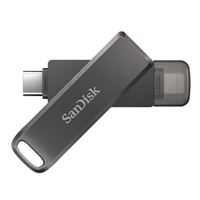 SanDisk 128GB iXpand 2-in-1 Lightning and USB Type-C Flash Drive Luxe - Gunmetal